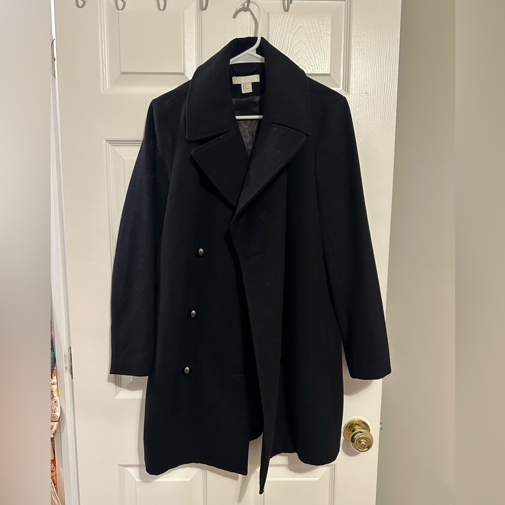 H&M black long jacket personal used good